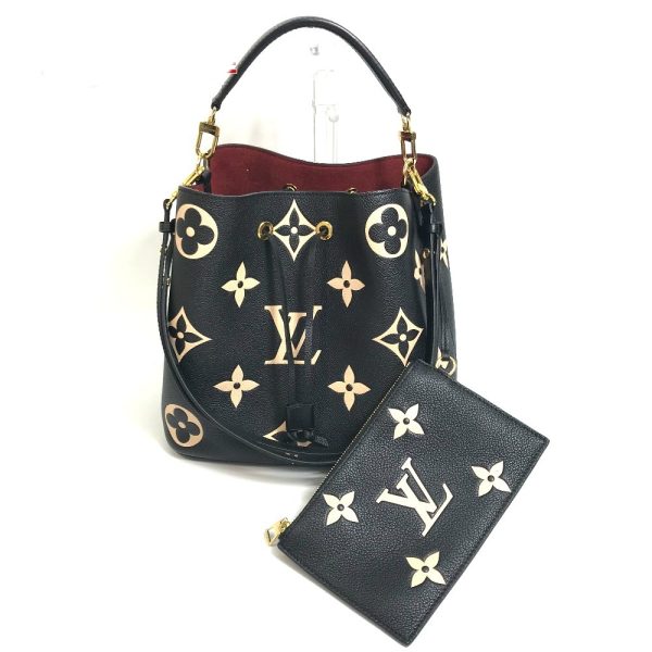 1 Louis Vuitton Neonoe Implant Leather Black Monogram MM Shoulder Bag