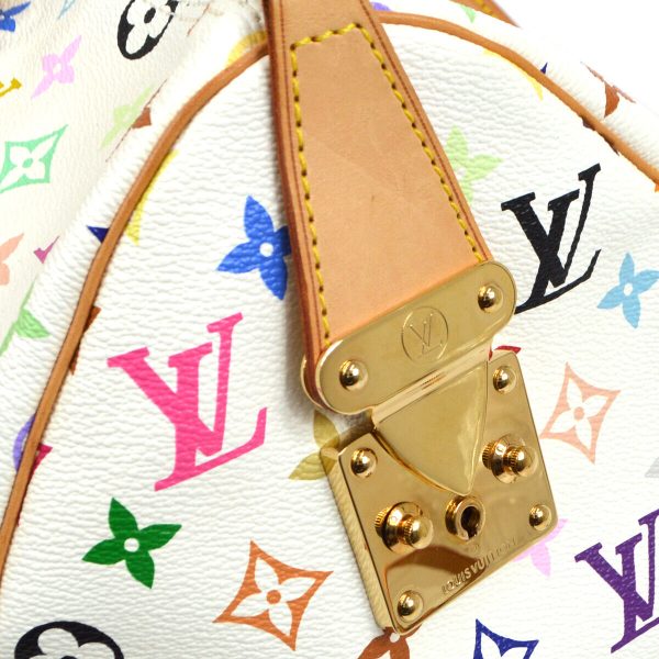 10 Louis Vuitton Keepall 45 Hand Bag Blanc Monogram MultiColor white