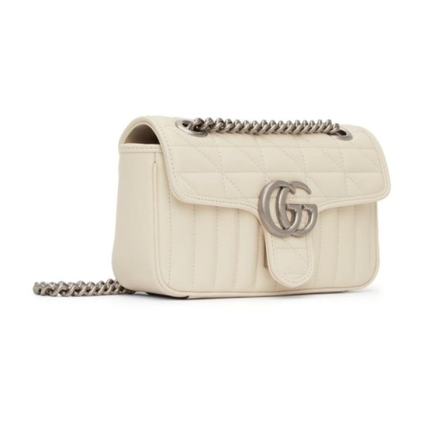 2 Gucci Marmont White Mini GG Shoulder Bag