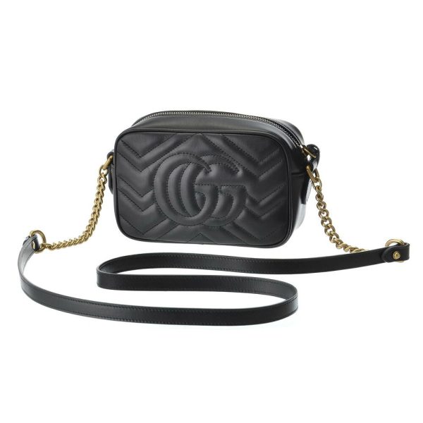 2 Gucci Marmont Nero Black GG Shoulder Bag