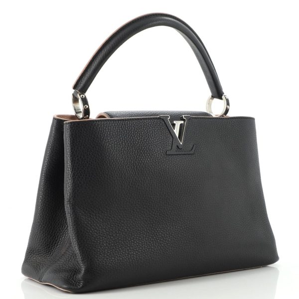 2 Louis Vuitton Capucines Bag Leather MM Black