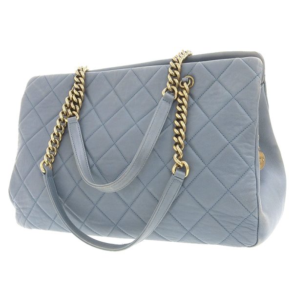 2 Chanel Matelasse Gold Chain Shoulder Bag Blue