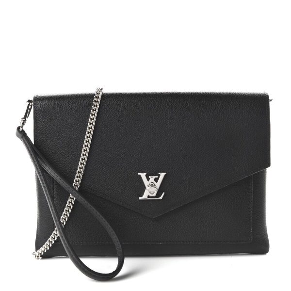 2 Louis Vuitton Calfskin Leather My Lock Me Pochette Black