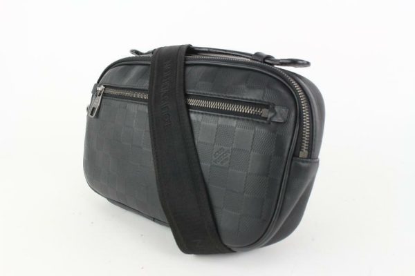 2 Louis Vuitton Black Damier Infini Leather Ambler Crossbody Bum Bag