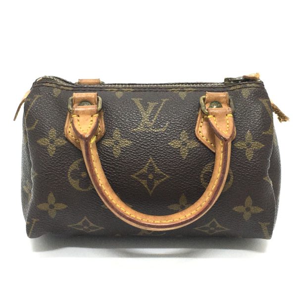 2 Louis Vuitton Speedy 2WAY Mini Handbag Shoulder Bag Monogram Canvas