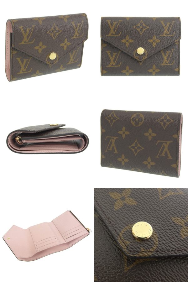 2 Louis Vuitton Wallet Trifold Monogram Pink