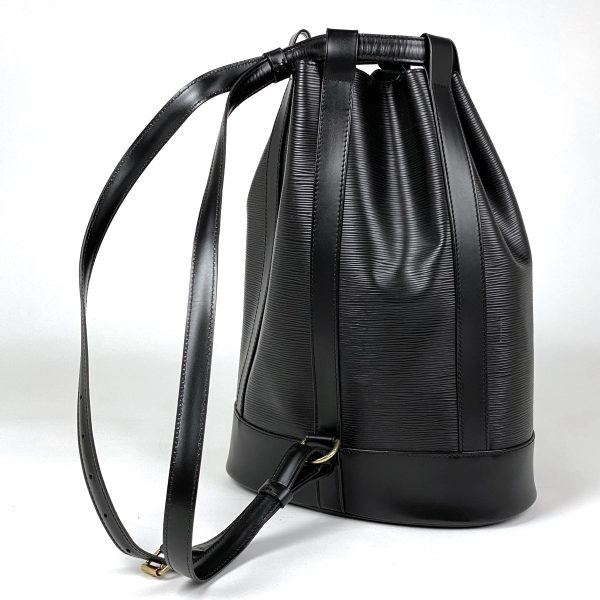 2 Louis Vuitton Randonne PM Drawstring Shoulder Bag Epi Noir Black