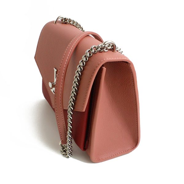 2 Louis Vuitton My LockMe BB Shoulder Bag Soft Calf Leather Rose Baudoire Lidovan Creme Pink