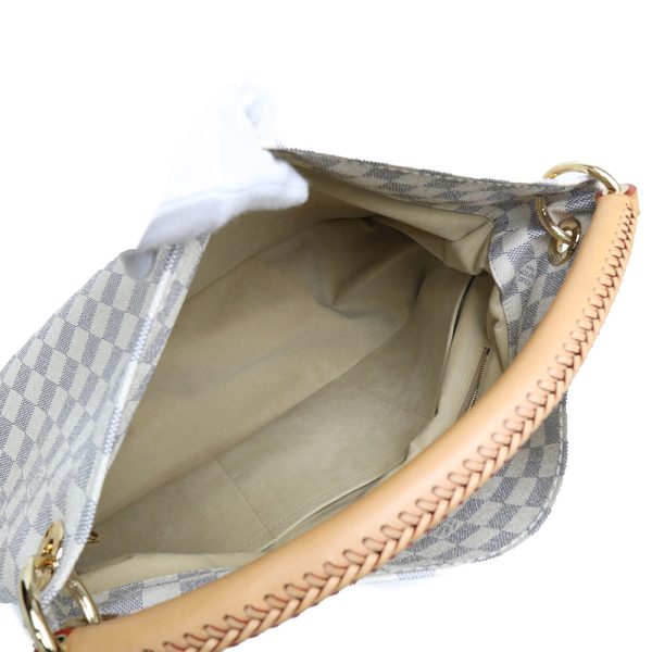 2 Louis Vuitton Damier Azur Artsy MM Shoulder Handbag Tote Bag White