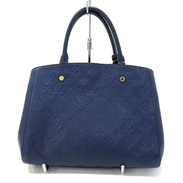 2 Louis Vuitton Empreinte Montaigne Monogram MM Tote Bag Navy Shoulder Strap Handbag