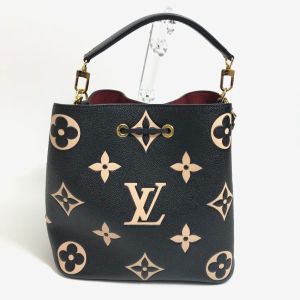 2 Louis Vuitton Neonoe Implant Leather Black Monogram MM Shoulder Bag