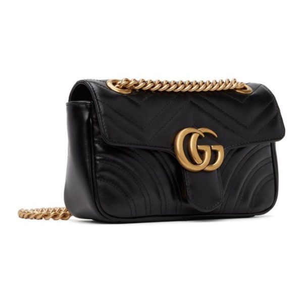 2 Gucci Marmont Black Mini GG Shoulder Bag