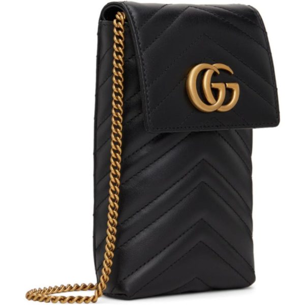 2 Gucci Matelasse Marmont Mini Black Shoulder Bag