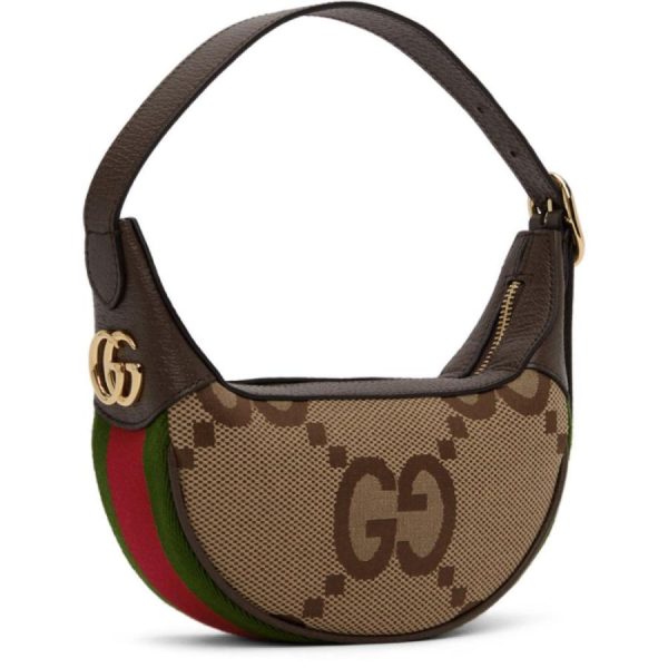 3 Gucci Ophidia Jumbo Mini Brown Beige GG Shoulder Bag