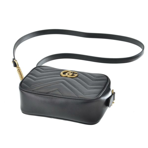 3 Gucci Marmont Nero Black GG Shoulder Bag