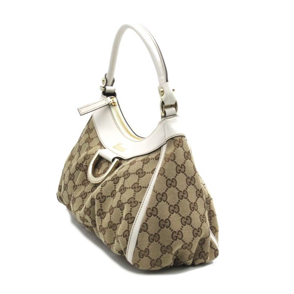 3 Gucci Campus Abbey Canvas Brown White GG Shoulder Bag