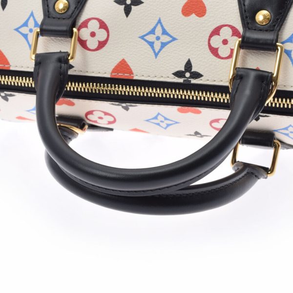 3 Louis Vuitton Monogram Game On Speedy Bandouliere 25 White