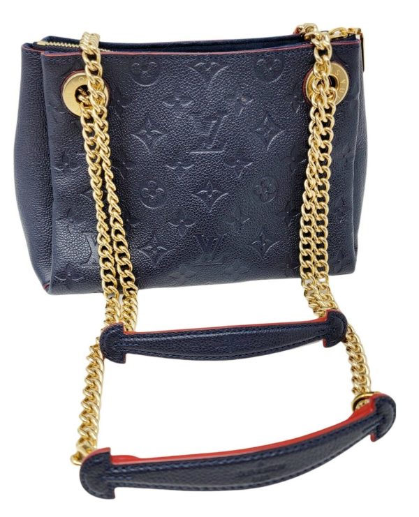 3 Louis Vuitton Handbag Marine Rouge Monogram Empreinte Leather Surene BB w Chain