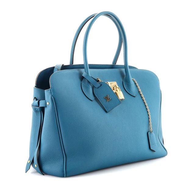 3 Louis Vuitton Mira Handbag Veau Nuage Calfskin MM Blue