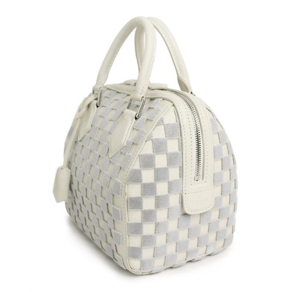 3 Louis Vuitton Damier Cubic Speedy Cube PM Handbag White Ladies