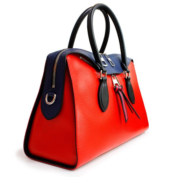 3 Louis Vuitton Epi Tuileries Tote 2WAY Shoulder Bag Red Navy