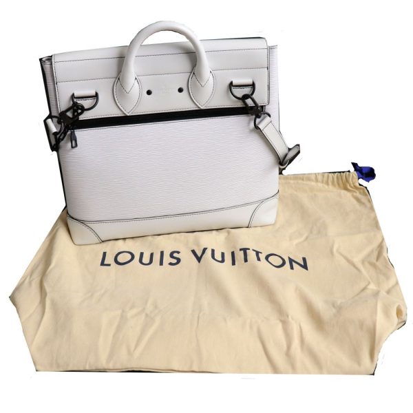 3 Louis Vuitton Epi Leather Steamer PM Shoulder Bag White