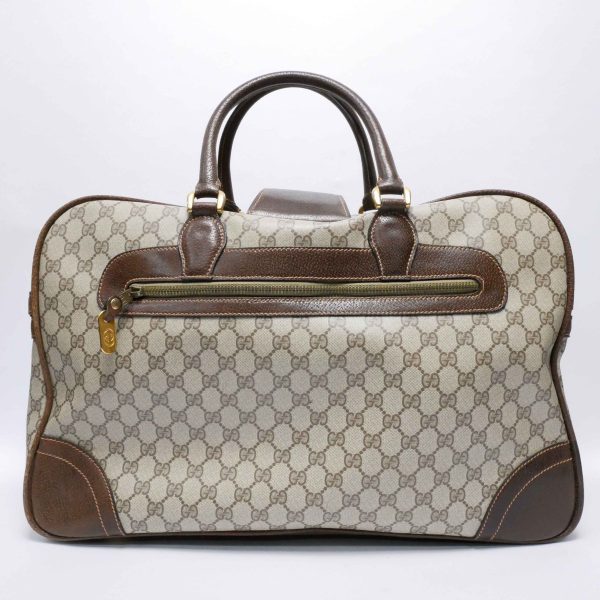 4 Gucci Gold Hardware GG Pattern Push Lock With Shoulder Strap Pigskin Boston Bag