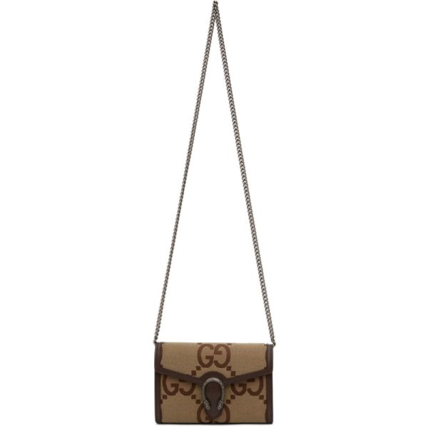 4 Gucci Dionysus Jumbo Brown Beige GG Shoulder Bag