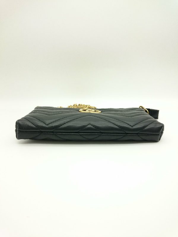 4 Gucci Marmont Leather Black Chain GG Wallet Shoulder Bag