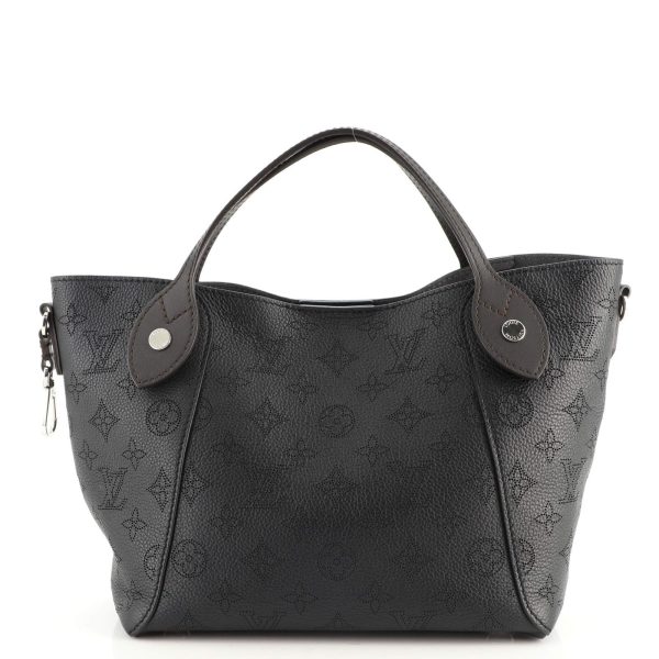 4 Louis Vuitton Hina Handbag Mahina Leather PM Black