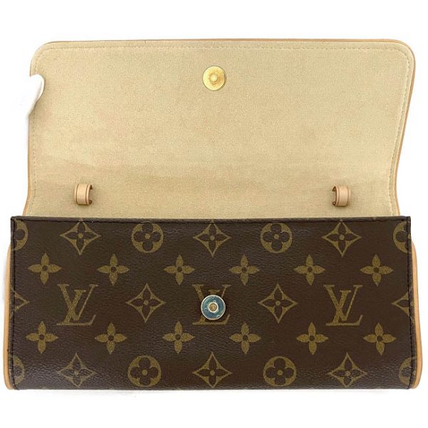 4 Louis Vuitton Pochette Twin GM Brown Monogram Pouch Clutch Bag