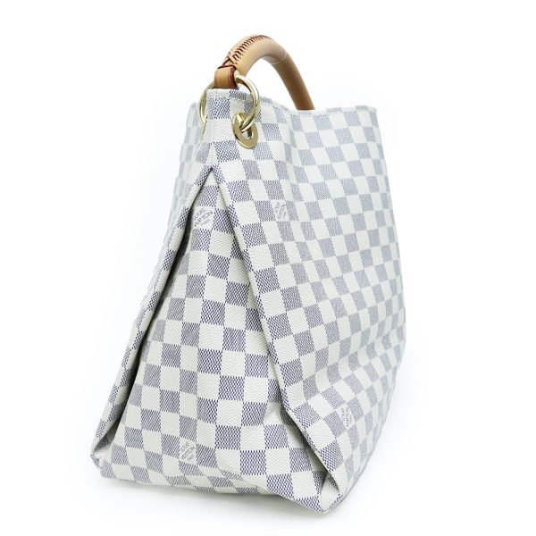 4 Louis Vuitton Damier Azur Artsy MM Shoulder Handbag Tote Bag White