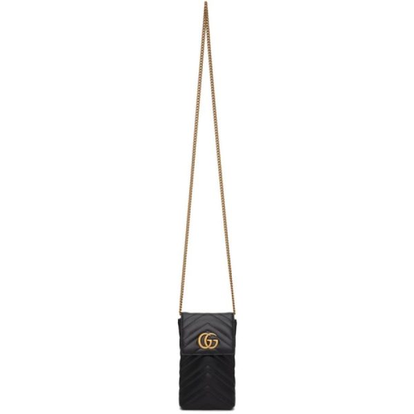 4 Gucci Matelasse Marmont Mini Black Shoulder Bag