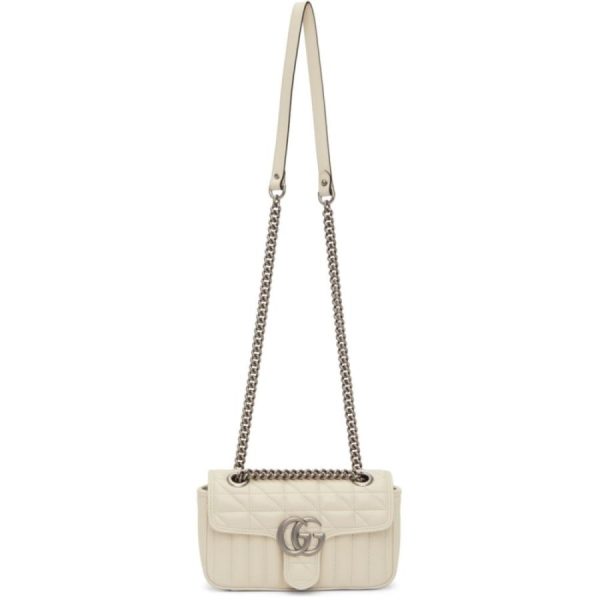 4 Gucci Marmont White Mini GG Shoulder Bag