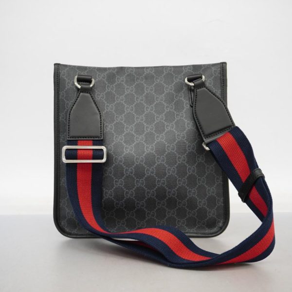 4 Gucci Supreme Hardware Dark Gray Black Silver GG Shoulder Bag