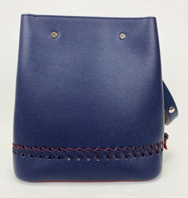 5 Louis Vuitton Lockme Bucket Calfskin Navy Blue Red Leather