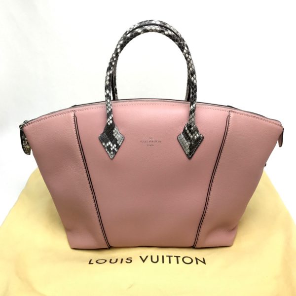 5 Louis Vuitton Lockit MM 2way Handbag Leather Ladies Magnolia Pink