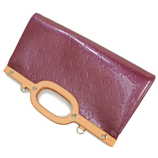 5 Louis Vuitton Roxbury Drive 2WAY Handbag Shoulder Bag Verni Leather Violet Wine Red