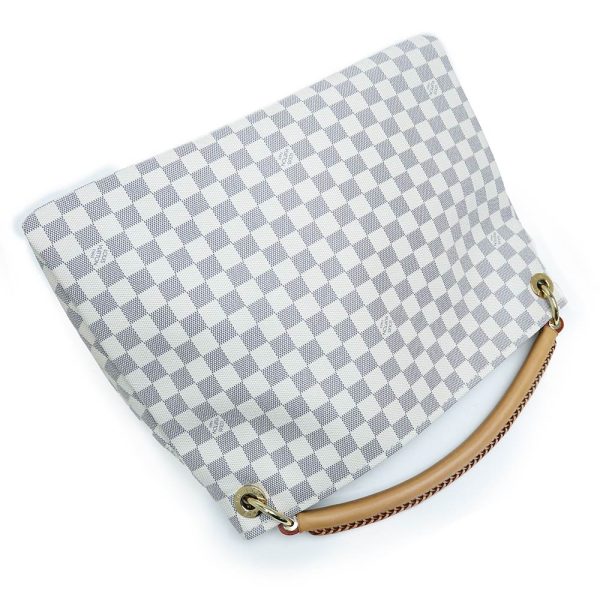 5 Louis Vuitton Damier Azur Artsy MM Shoulder Handbag Tote Bag White