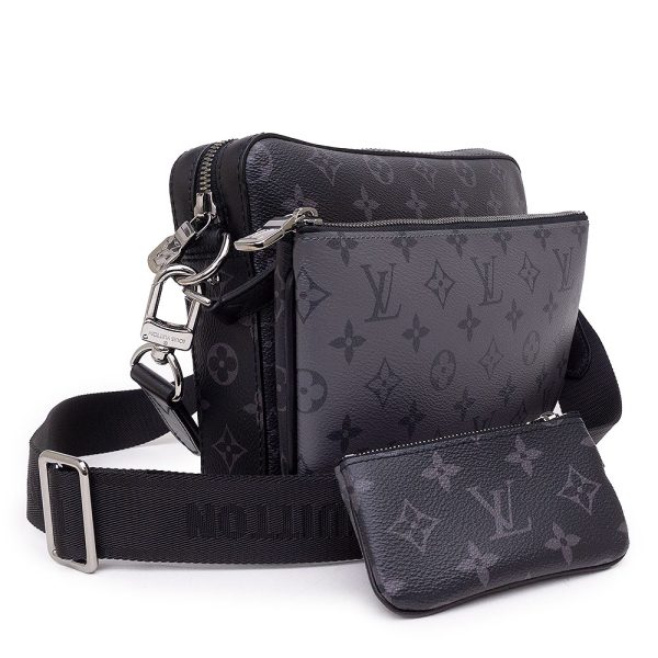 5 Louis Vuitton Monogram Eclipse Trio Messenger Crossbody Black