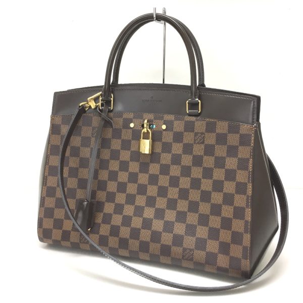 6 Louis Vuitton Rivoli MM Shoulder Handbag Damier Ebene Brown