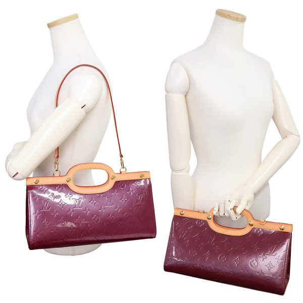 7 Louis Vuitton Roxbury Drive 2WAY Handbag Shoulder Bag Verni Leather Violet Wine Red