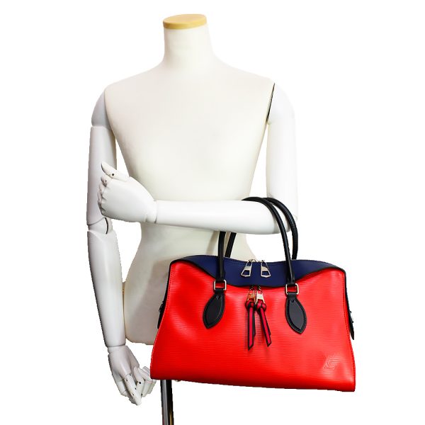 7 Louis Vuitton Epi Tuileries Tote 2WAY Shoulder Bag Red Navy