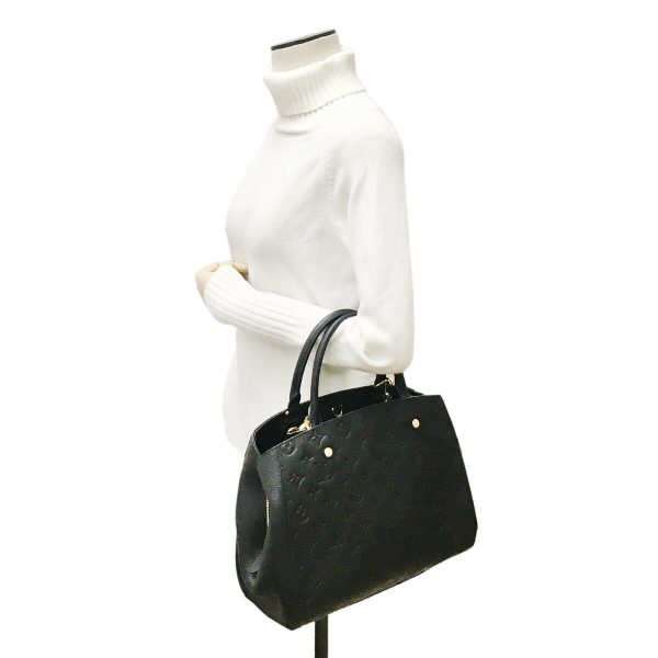 7 Louis Vuitton Montaigne Monogram Black leather BB Shoulder Bag Handbag