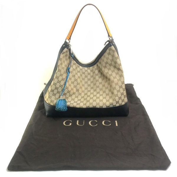 7 Gucci Tassel Leather Beige GG Hobo Bag