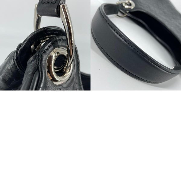 7 Gucci Metal Fittings Leather Shoulder Bag Black