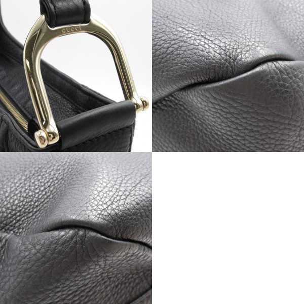 7 Gucci Metal Fittings Calf Leather Shoulder Bag Black