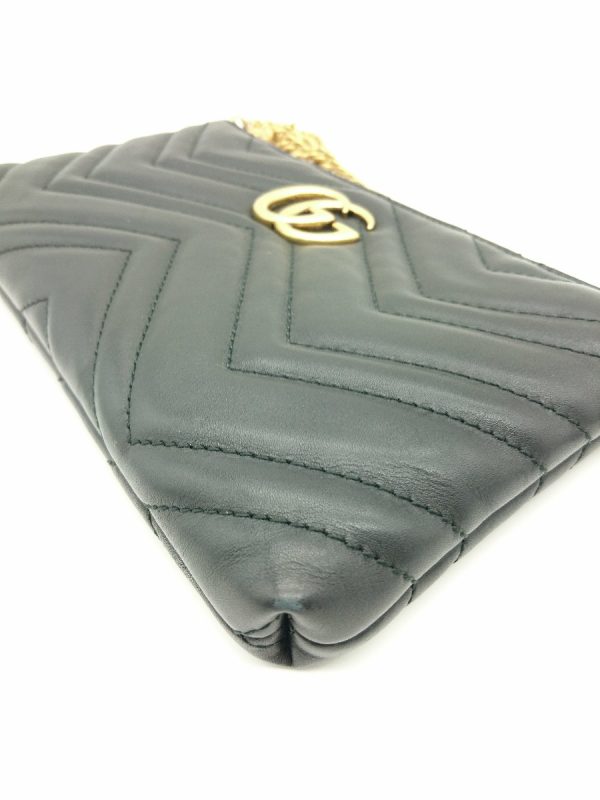 7 Gucci Marmont Leather Black Chain GG Wallet Shoulder Bag