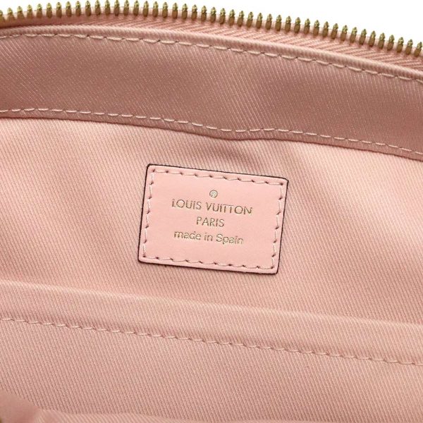 8 Louis Vuitton Santonge Shoulder Bag Diagonal Damier Azur Leather Audrose Pink