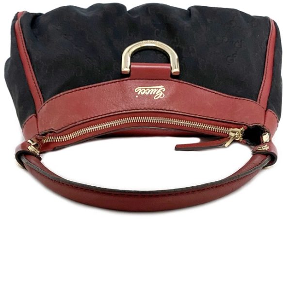 8 Gucci GG Abbey Gold Metal Fittings Black Red Leather Shawl Shoulder Bag